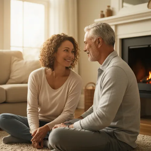 Couple practicing mindfulness together, demonstrating emotional intelligence